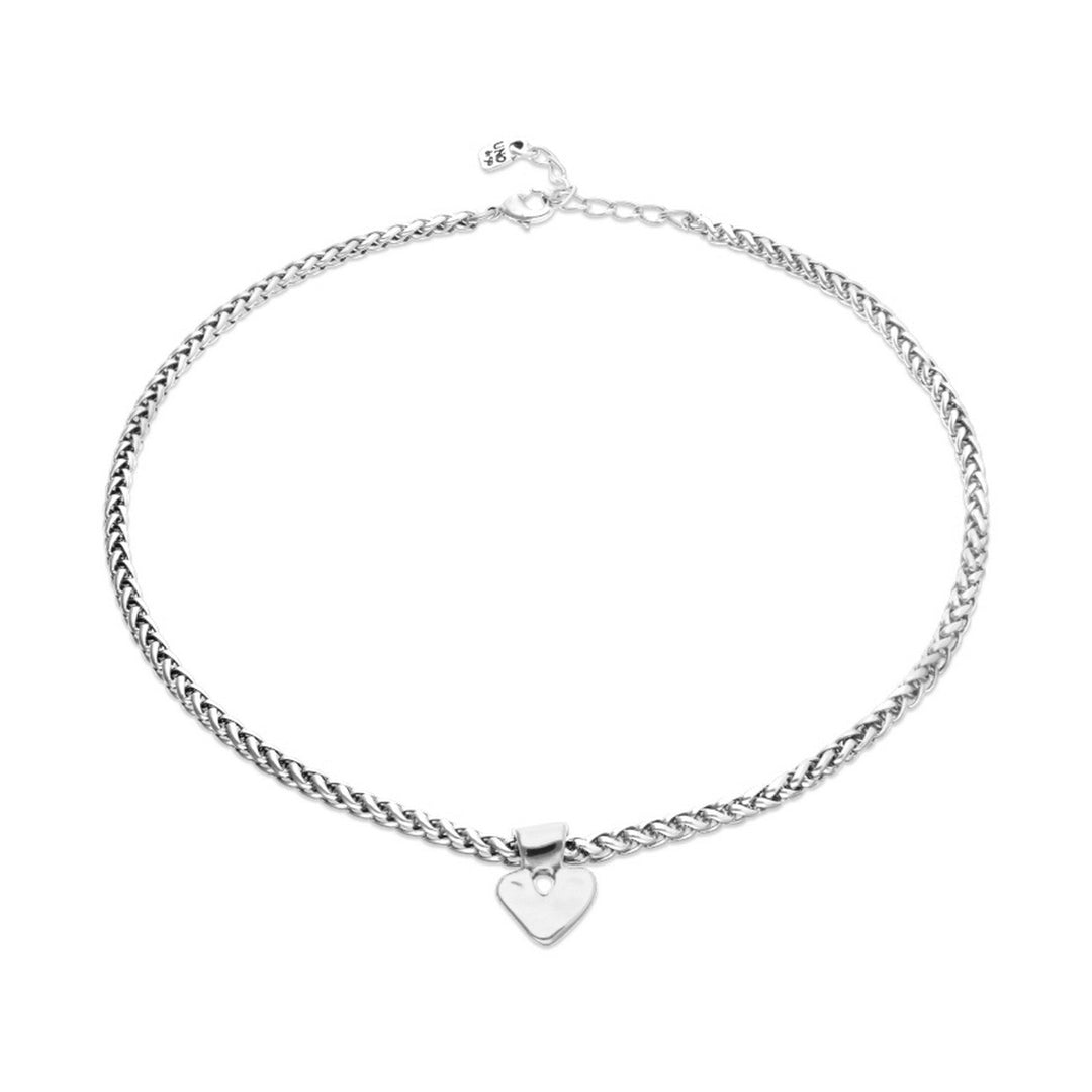 Sterling Silver Plated Ball Heart Detail Necklace COL2074MTL000