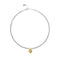Sterling Silver Plated Ball 18K Gold Heart Detail Necklace COL2074OROMTL