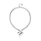  Thick Chain And Big Heart Detail Plated In Sterling Silver Necklace COL2075MTL000