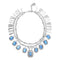 Sterling Silver Plated Limited Edition Blue Faceted Crystal Necklace COL2076AZUMTL