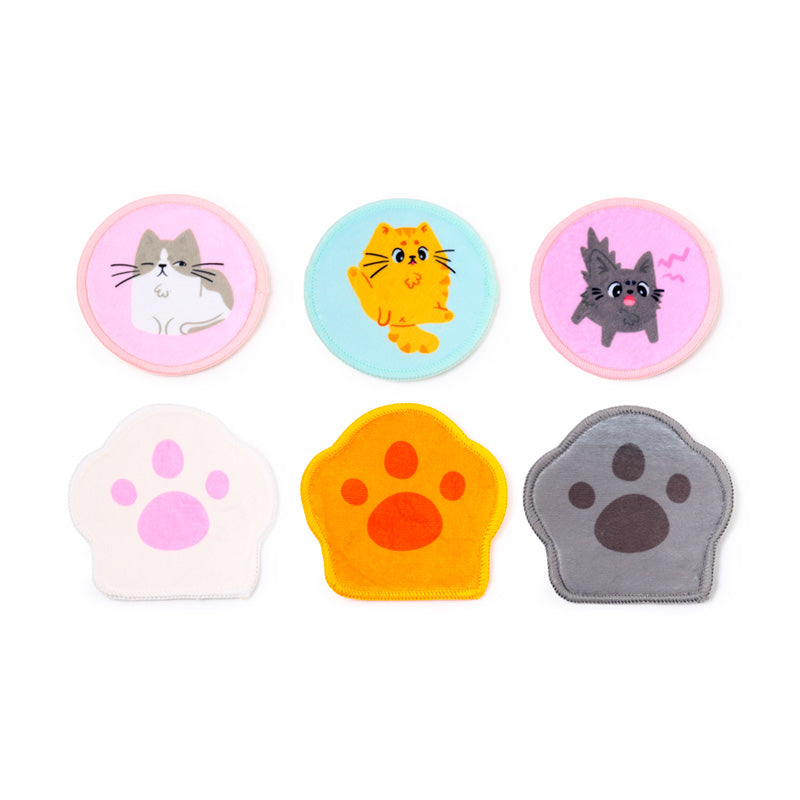 Set of 6 Beans & Co Cats Reusable Cleansing Pads CPAD02