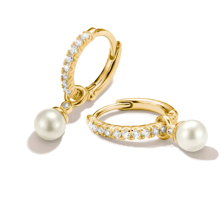 Thomas Sabo 18k Gold Plated Classic Pearls Hoop Earrings CR702-M01-14