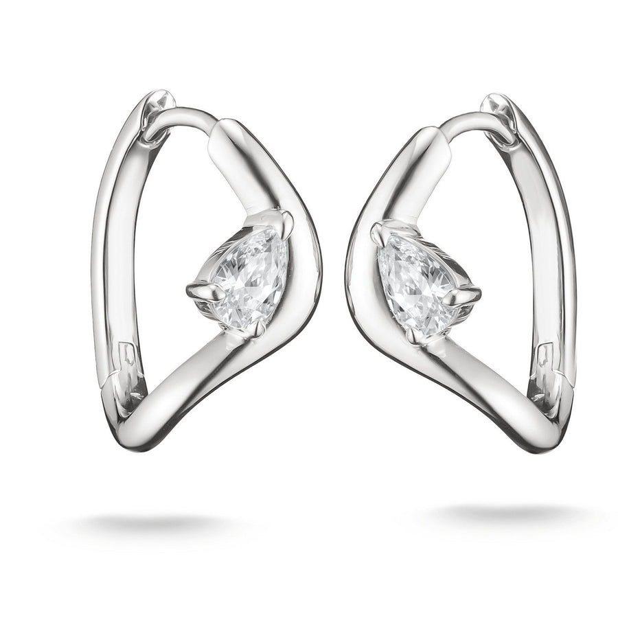 Thomas Sabo Sterling Silver Fluid Elegance Hoop Earring CR763-051-14