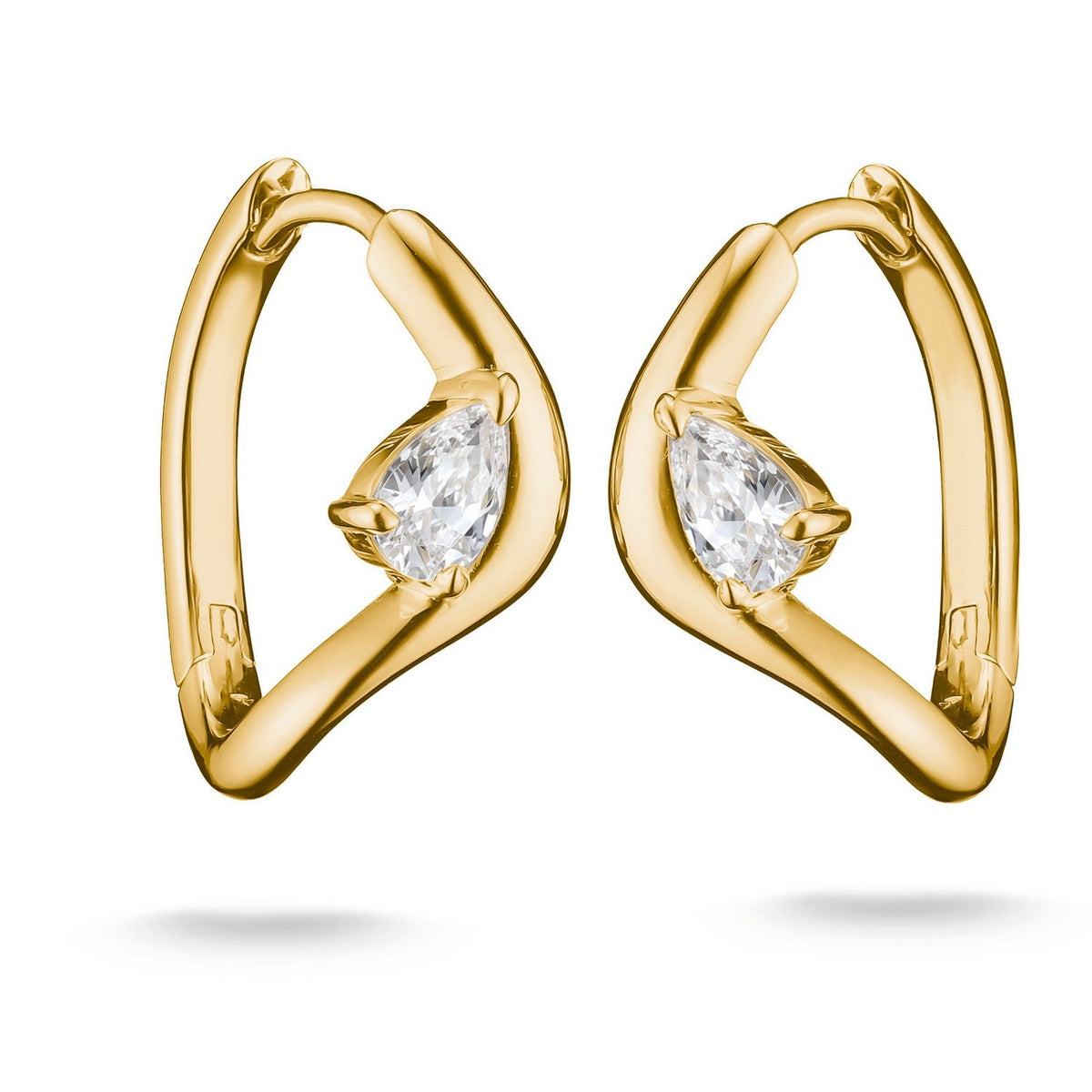Thomas Sabo 18k Gold Plated Fluid Elegance Hoop Earring CR763-M01-14