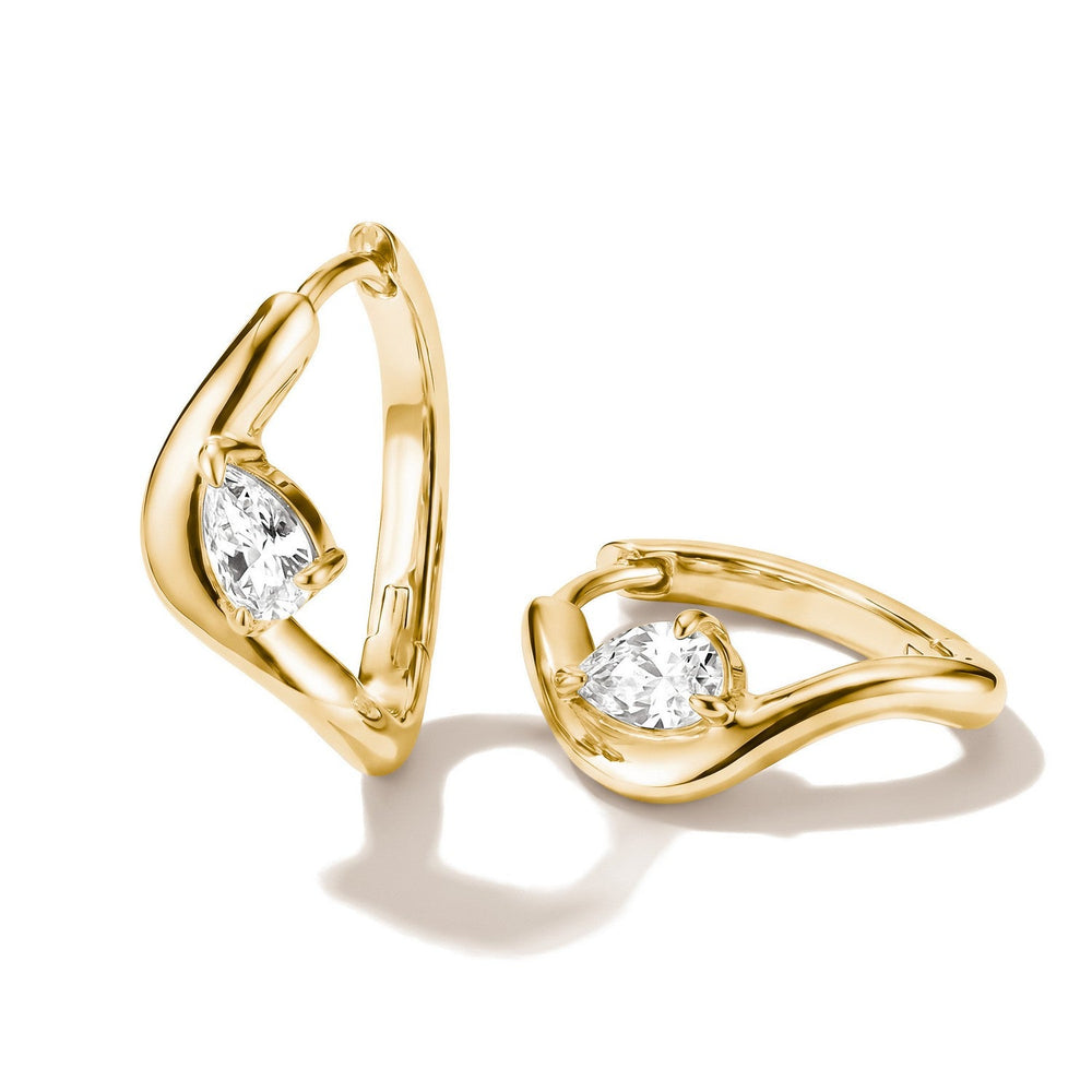 Thomas Sabo 18ct Gold Plated Fluid Elegance Teardrop Zirconia Hoop Earrings CR763-M01-14