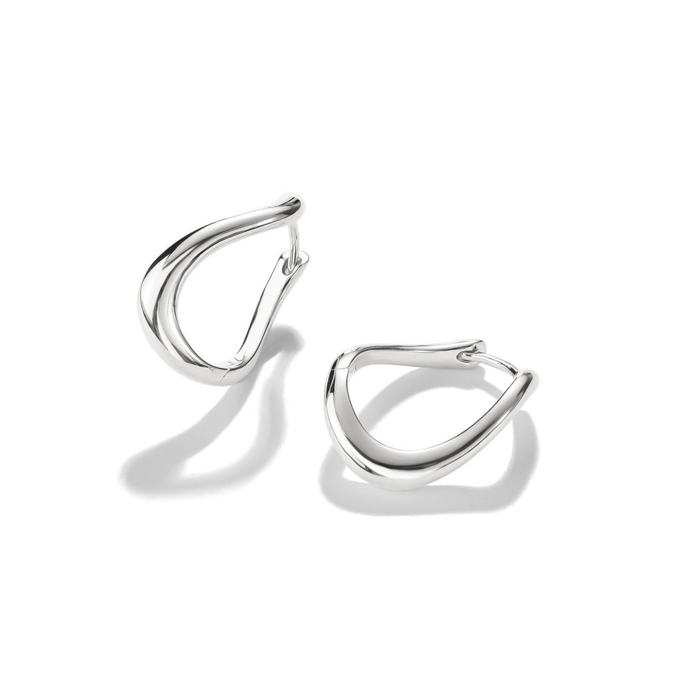 Thomas Sabo Sterling Silver Fluid Elegance Wave Shaped Hoop Earrings CR764-001-21