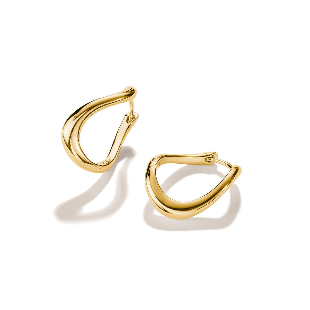 Thomas Sabo 18k Gold Plated Fluid Elegance Wave Shaped Hoop Earrings CR764-M01-39