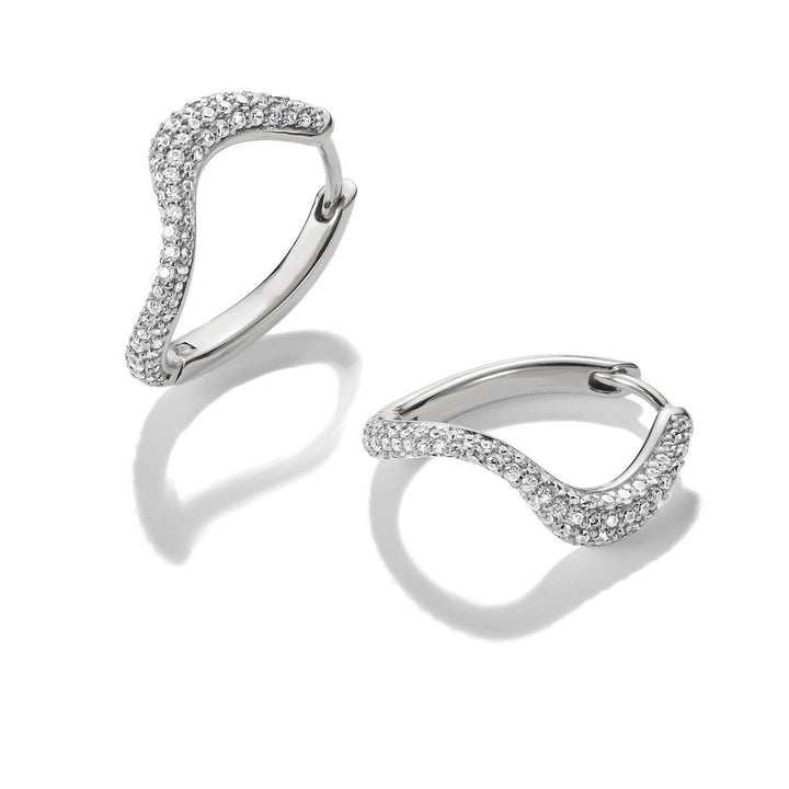 Thomas Sabo Sterling Silver Fluid Elegance Hoop Earring CR765-051-14