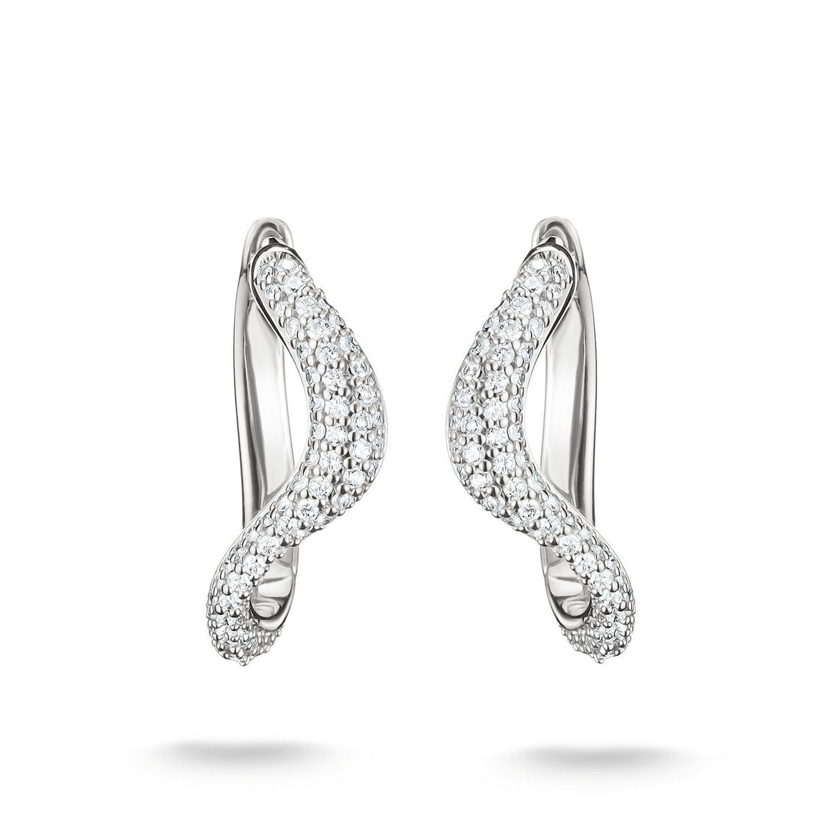 Thomas Sabo Sterling Silver Fluid Elegance Hoop Earring CR765-051-14
