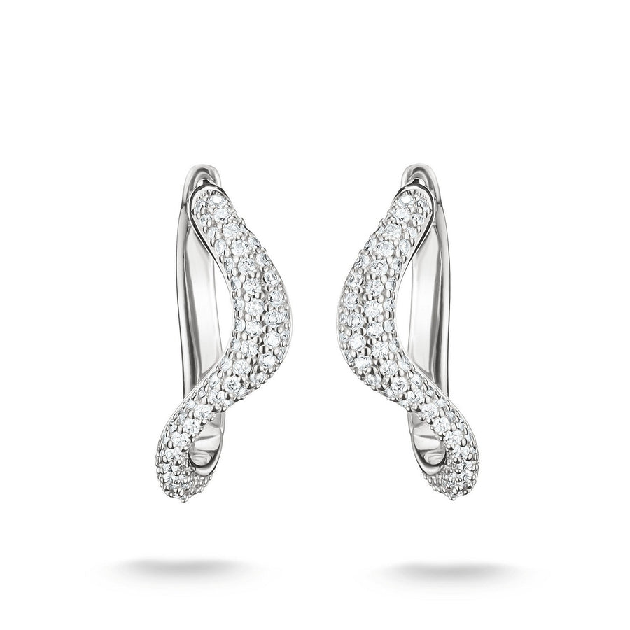 Thomas Sabo Sterling Silver Fluid Elegance Hoop Earring CR765-051-14