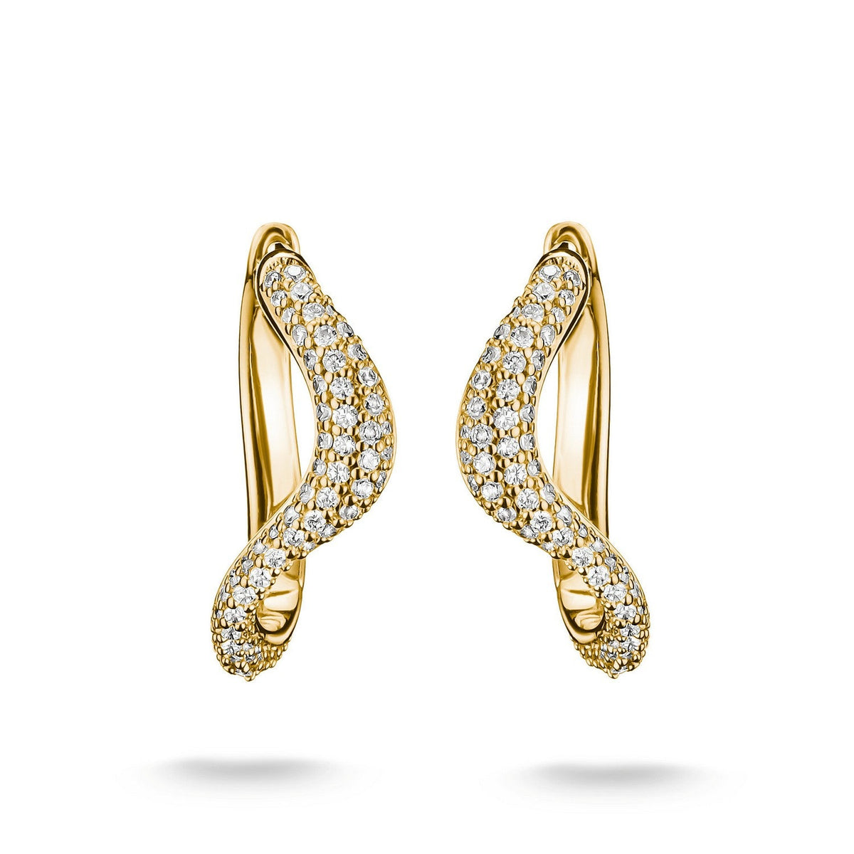 Thomas Sabo 18k Gold Plated Fluid Elegance Hoop Earring CR765-M01-14