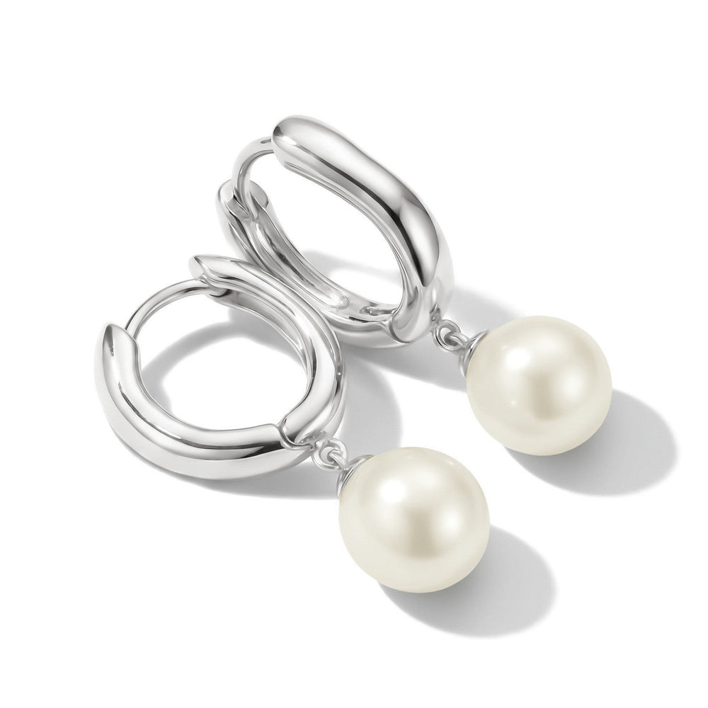 Thomas Sabo Sterling Silver Bold Elegance Pearl Hoop Earrings CR766-082-14