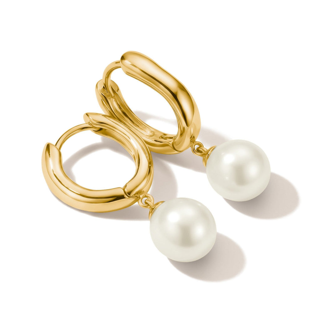 Thomas Sabo Sterling Silver Bold Elegance Pearl Hoop Earrings CR766-430-14