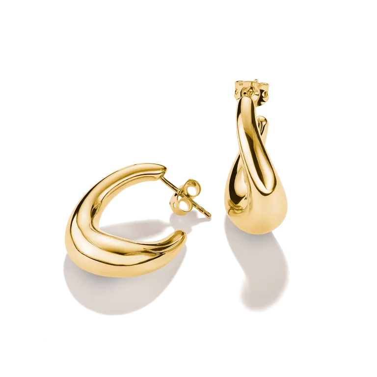 Thomas Sabo 18k Gold Plated Classic Curve Hoop Earrings CR768-M01-39
