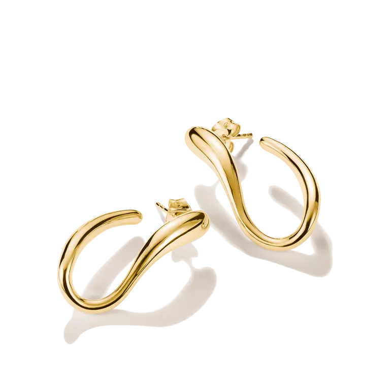 Thomas Sabo 18k Gold Plated Classic Curved Hoop Earrings CR770-M01-39