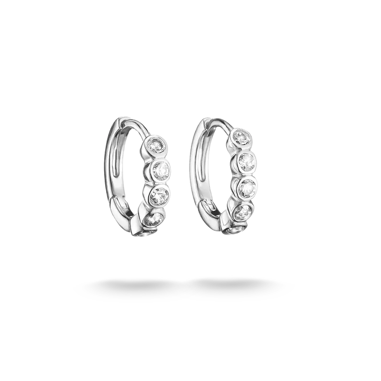 Thomas Sabo Silver Plated Classic Zirconia Hoop Earrings CR777-051-14