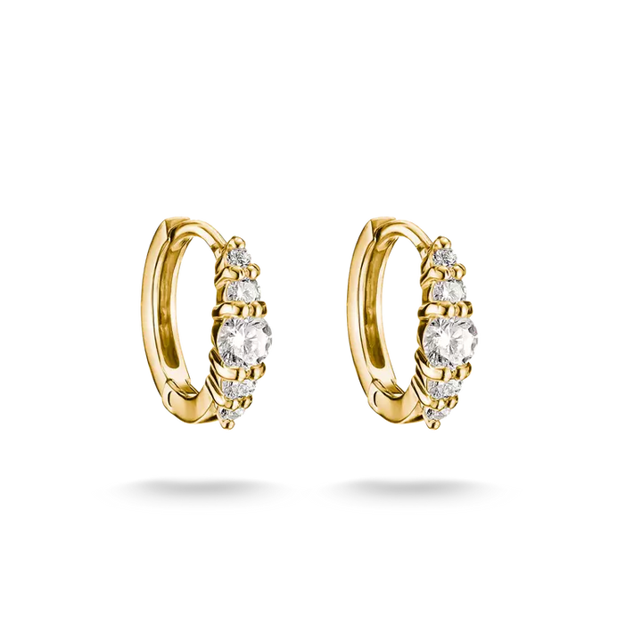 Thomas Sabo 18ct Gold Plated Classic Zirconia Hoop Earrings CR778-M01-14