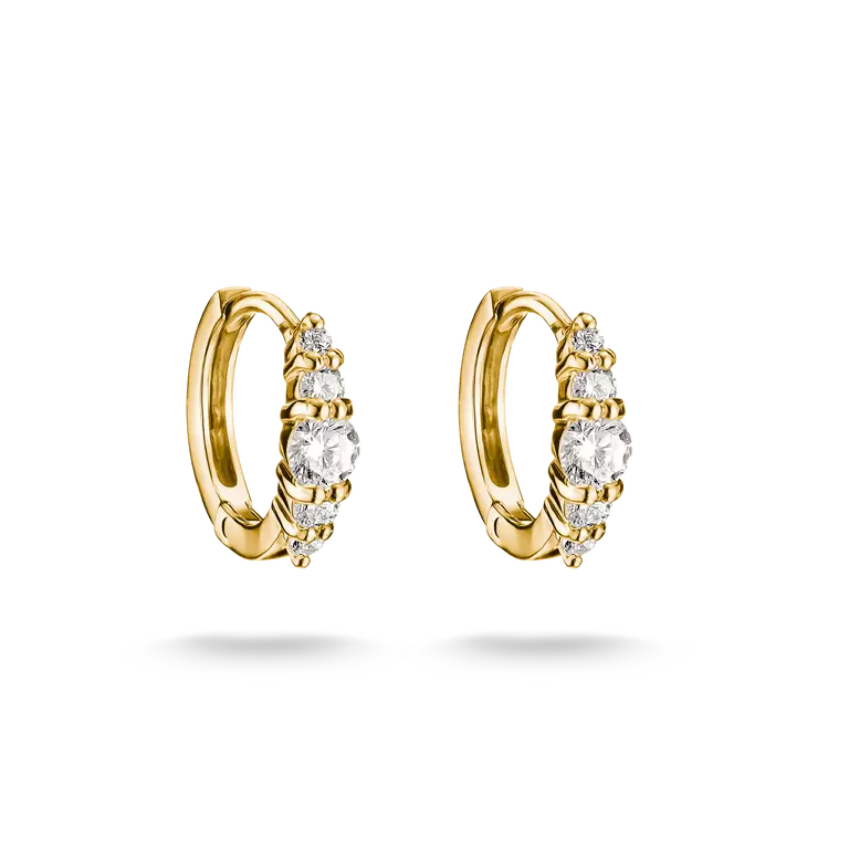Thomas Sabo 18ct Gold Plated Classic Zirconia Hoop Earrings CR778-M01-14