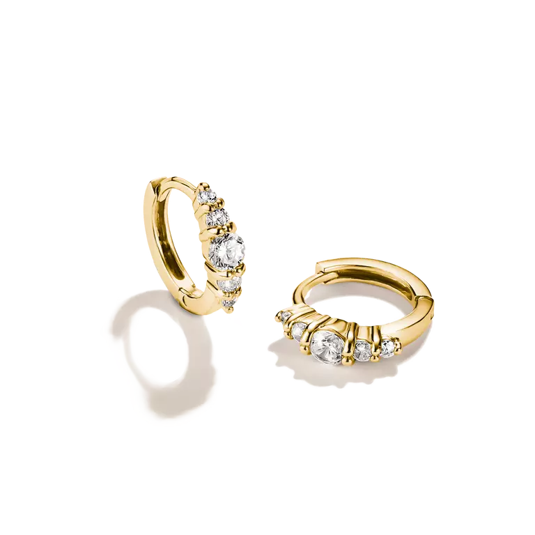 Thomas Sabo 18ct Gold Plated Classic Zirconia Hoop Earrings CR778-M01-14