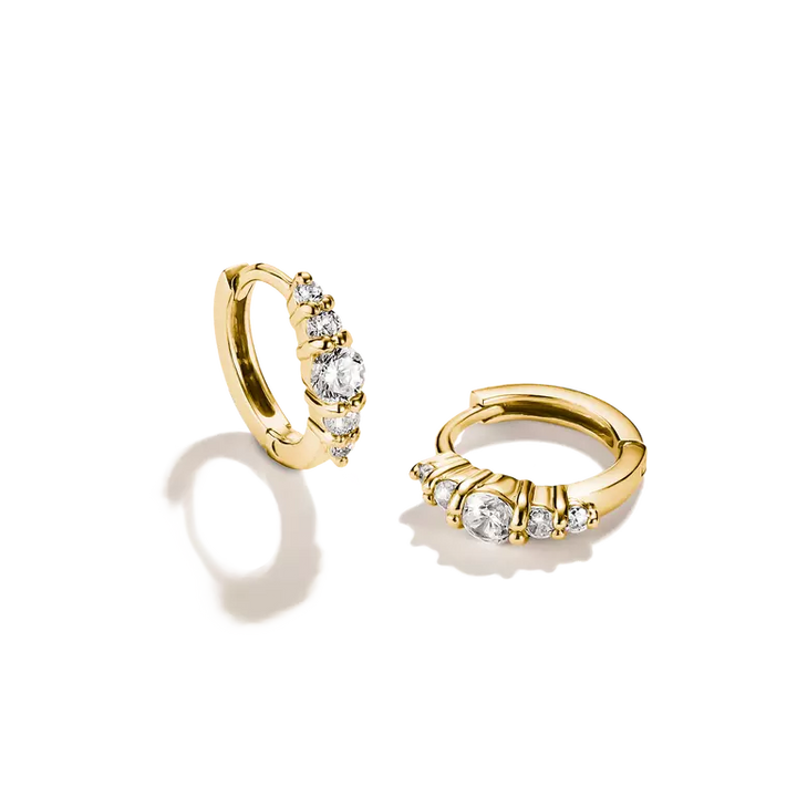 Thomas Sabo 18ct Gold Plated Classic Zirconia Hoop Earrings CR778-M01-14