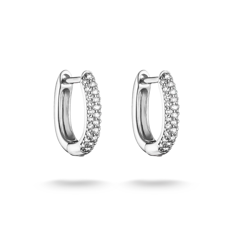 Thomas Sabo Sterling Silver Classic Zirconia Hoop Earrings CR779-051-14