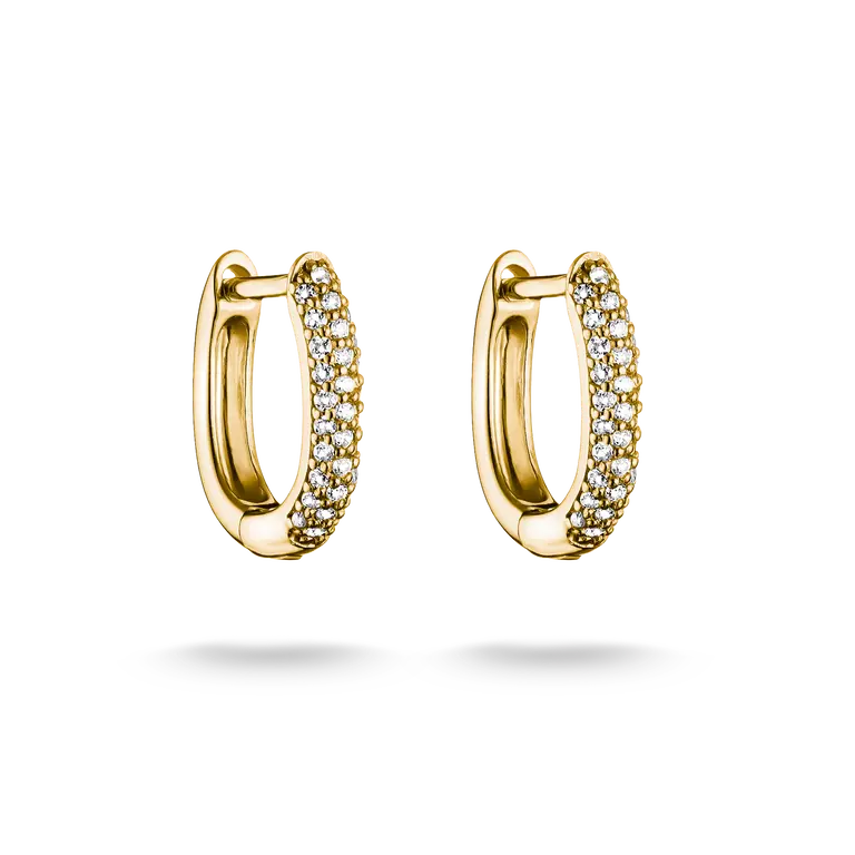 Thomas Sabo 18ct Gold Plated Classic Zirconia Hoop Earrings CR779-M01-14