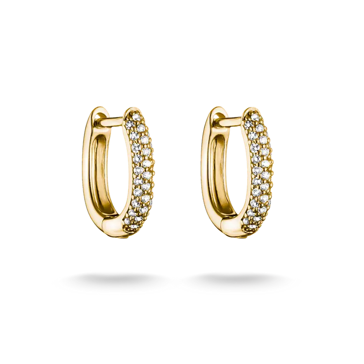 Thomas Sabo 18ct Gold Plated Classic Zirconia Hoop Earrings CR779-M01-14