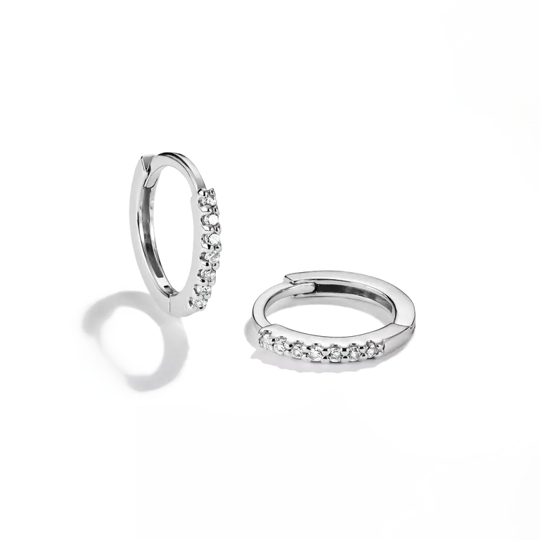 Thomas Sabo Sterling Silver Classic Zirconia Hoop Earrings CR780-051-14