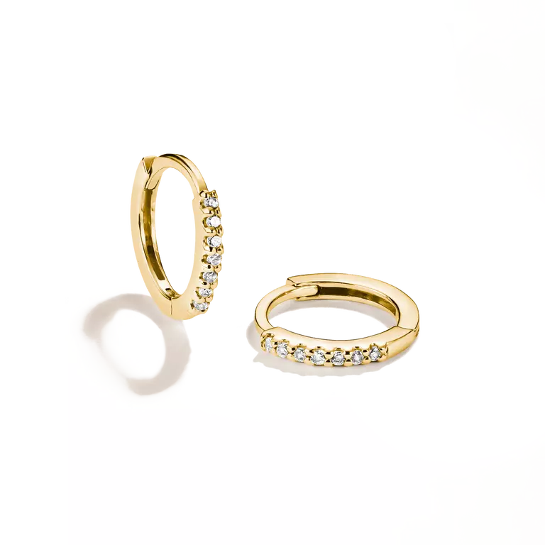 Thomas Sabo 18ct Gold Plated Classic Zirconia Hoop Earrings CR780-M01-14