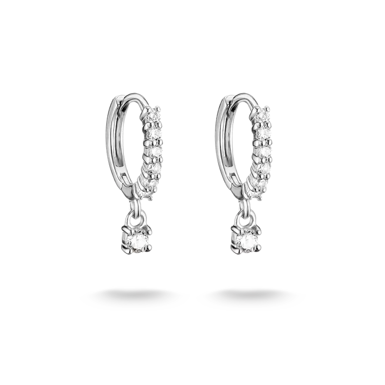 Thomas Sabo Sterling Silver Classic Brilliant Cut Zirconia Hoop Earrings CR781-051-14