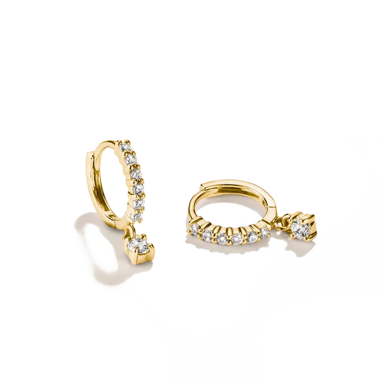 Thomas Sabo 18ct Gold Plated Classic Brilliant Cut Zirconia Hoop Earrings CR781-M01-14