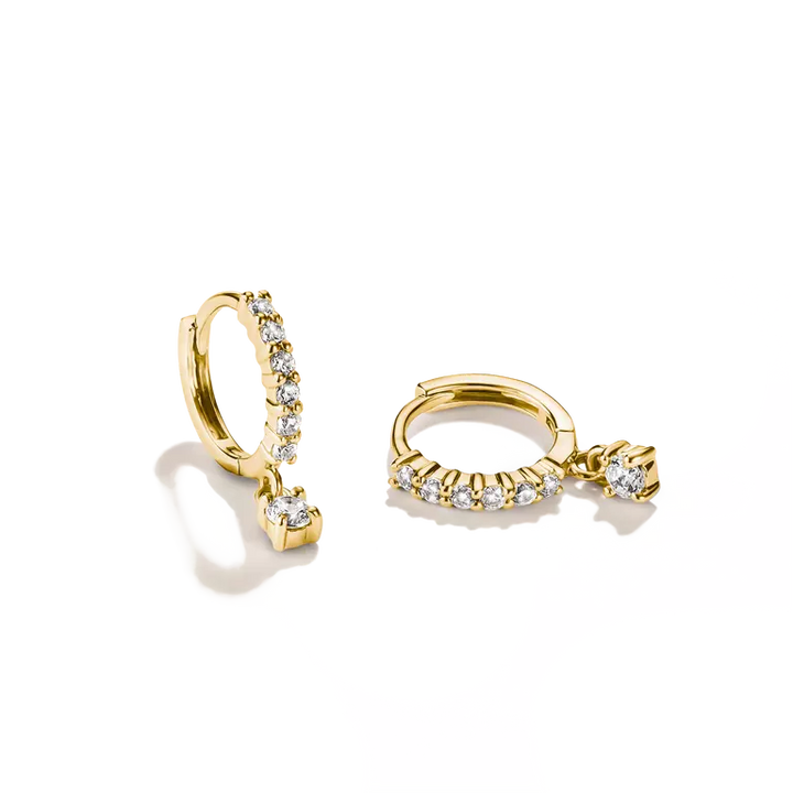 Thomas Sabo 18ct Gold Plated Classic Brilliant Cut Zirconia Hoop Earrings CR781-M01-14