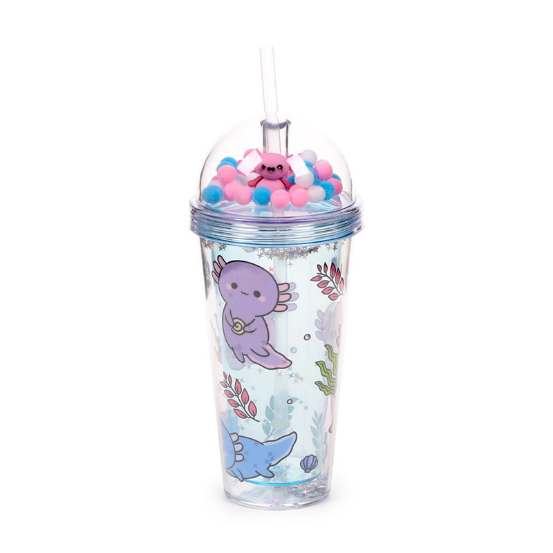 Adoramals Maddie the Axolotl Double Walled Cup & Straw with Charms CUP82