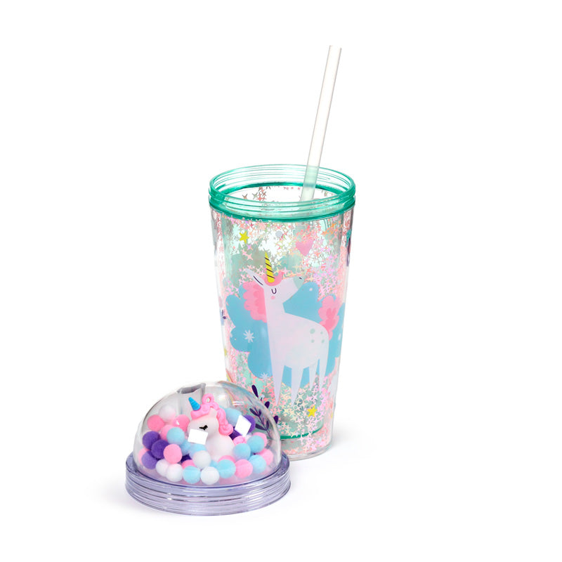 Unicorn Magic Double Walled Cup & Straw with Charms CUP84