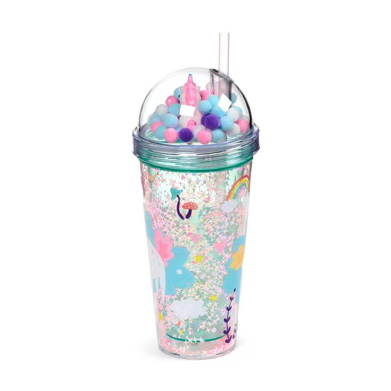 Unicorn Magic Double Walled Cup & Straw with Charms CUP84