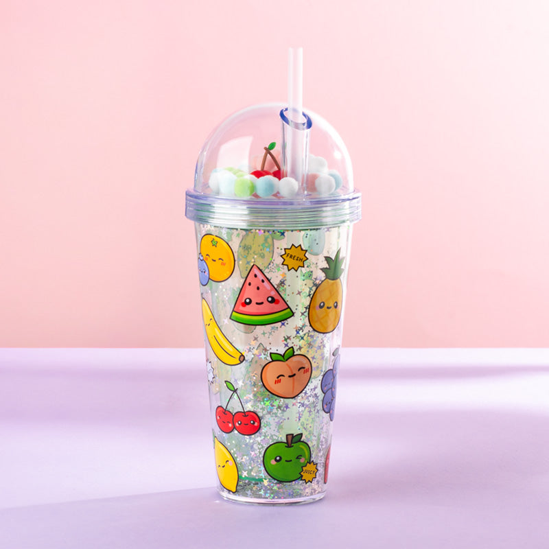 Foodiemals Fruit Double Walled Cup & Straw with Charms CUP87