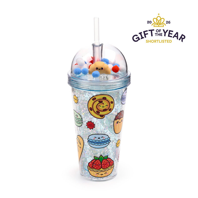Foodiemals Boulangerie Double Walled Cup & Straw with Charms CUP88