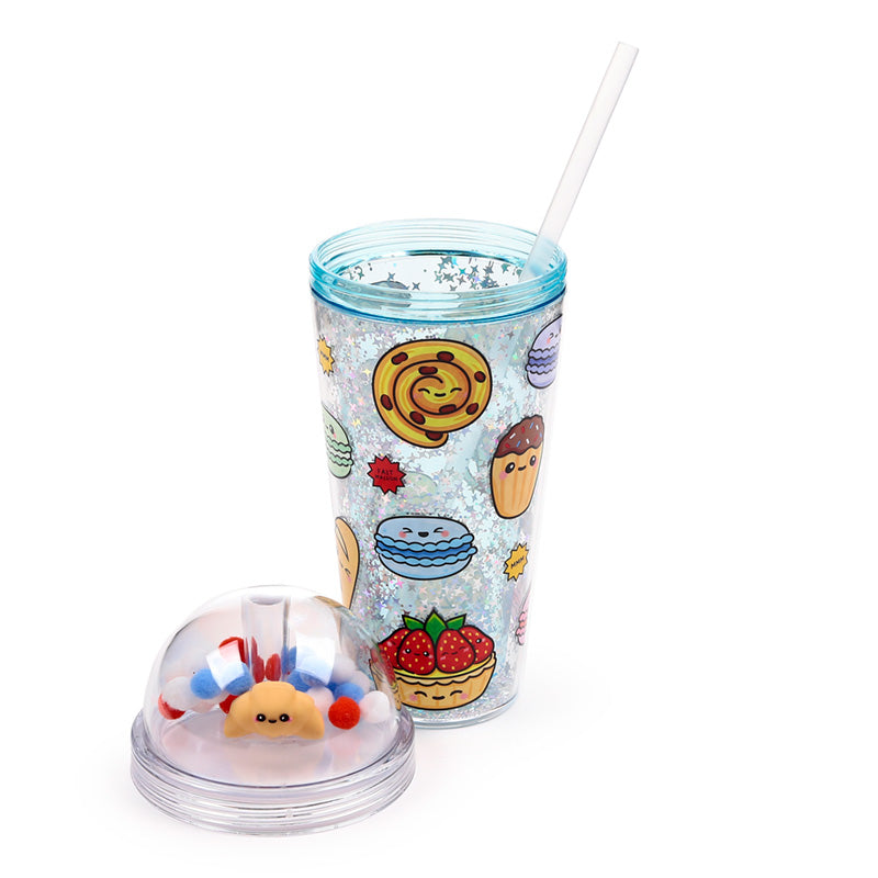 Foodiemals Boulangerie Double Walled Cup & Straw with Charms CUP88