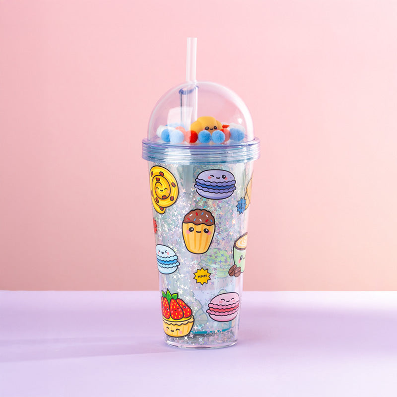 Foodiemals Boulangerie Double Walled Cup & Straw with Charms CUP88