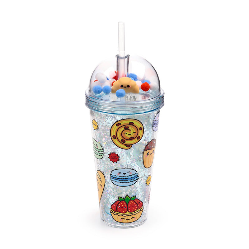 Foodiemals Boulangerie Double Walled Cup & Straw with Charms CUP88