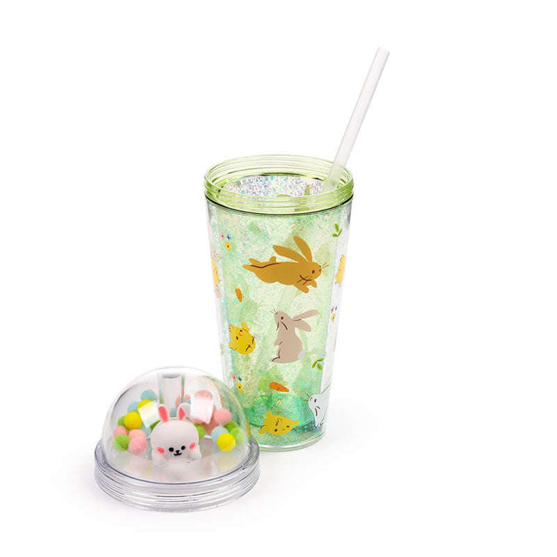 Springtime Double Walled Cup & Straw with Charms CUP90