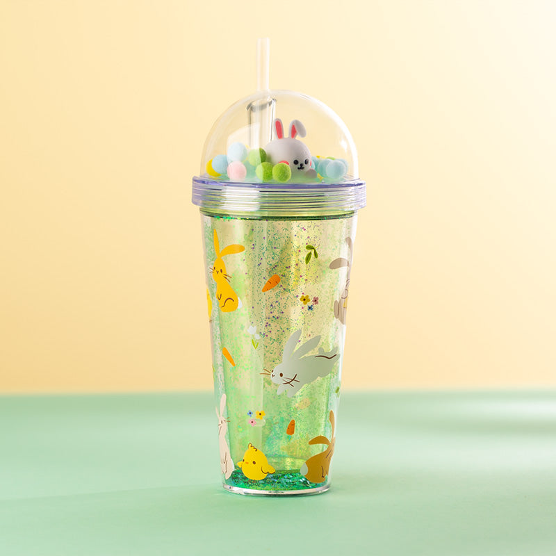 Springtime Double Walled Cup & Straw with Charms CUP90