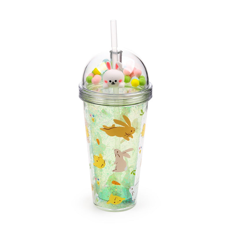 Springtime Double Walled Cup & Straw with Charms CUP90
