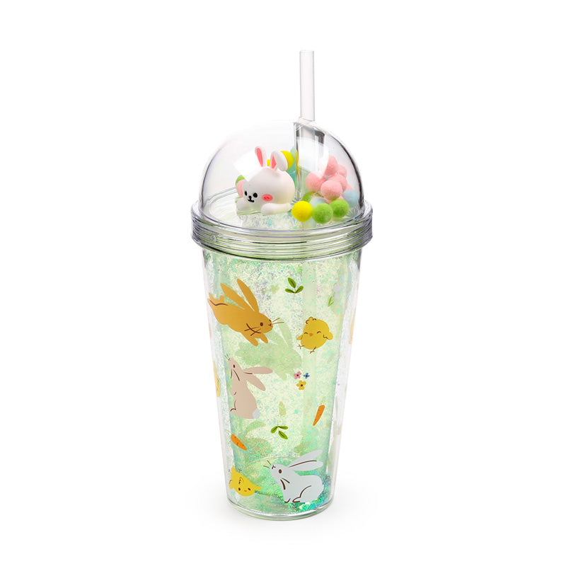 Springtime Double Walled Cup & Straw with Charms CUP90