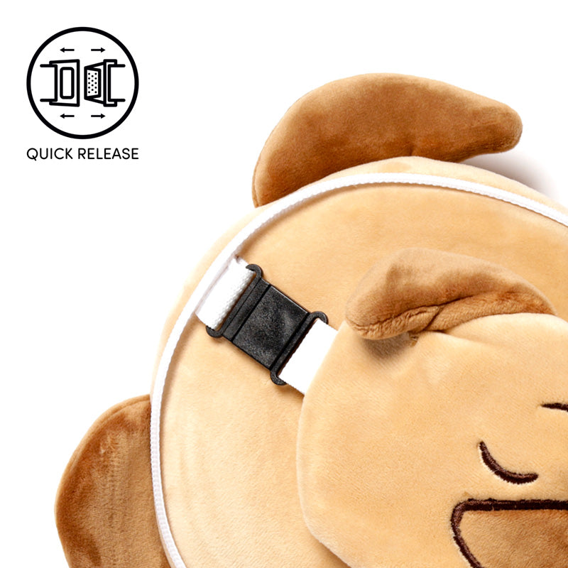 Relaxeazzz Mopps Pug Plush Travel Pillow & Eye Mask CUSH247
