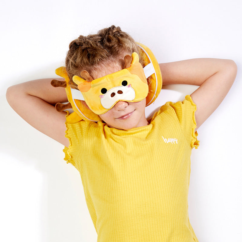Relaxeazzz Giraffe Plush Travel Pillow & Eye Mask CUSH252