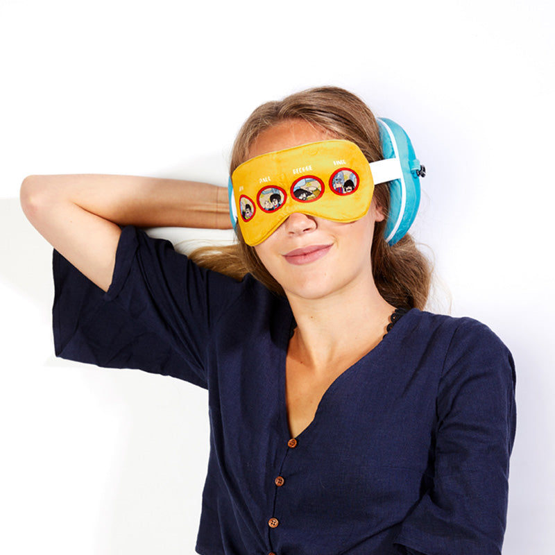 Relaxeazzz The Beatles Yellow Submarine Plush Travel Pillow & Eye Mask CUSH261