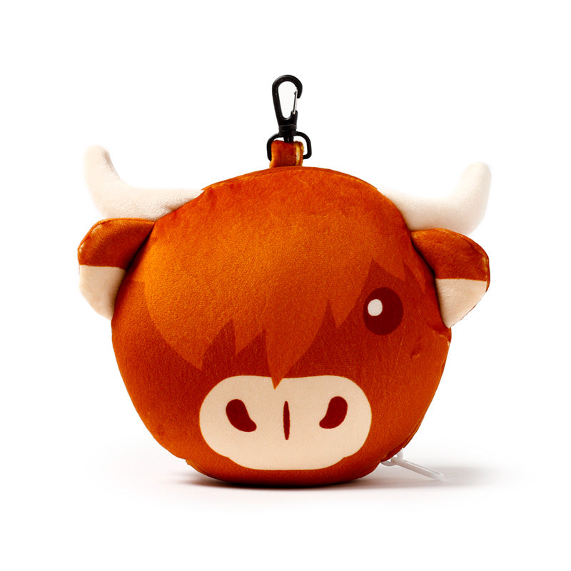 Relaxeazzz Highland Coo Cow Plush Travel Pillow & Eye Mask CUSH262