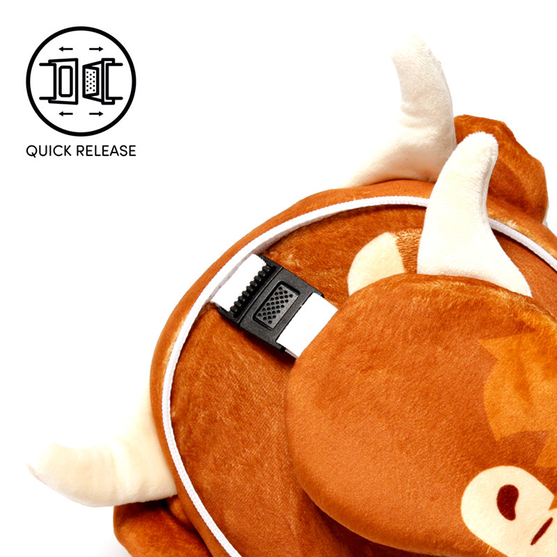 Relaxeazzz Highland Coo Cow Plush Travel Pillow & Eye Mask CUSH262