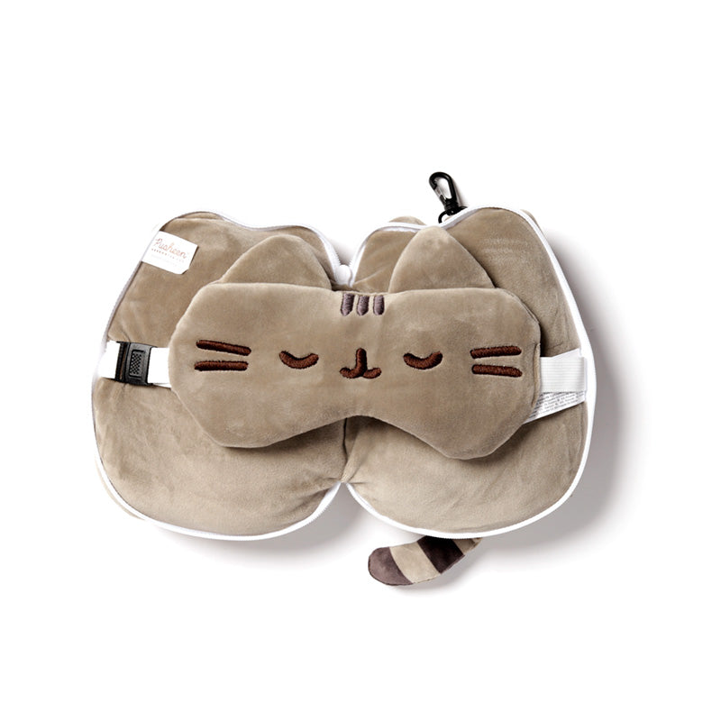 Relaxeazzz Pusheen Cat Shaped Travel Pillow & Eye Mask CUSH289
